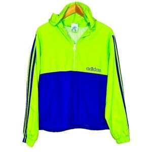 Adidas Retro Windbreaker Pullover 3/4 Zip Jacket
